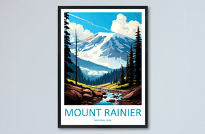 Mount Rainier National Park Travel Print