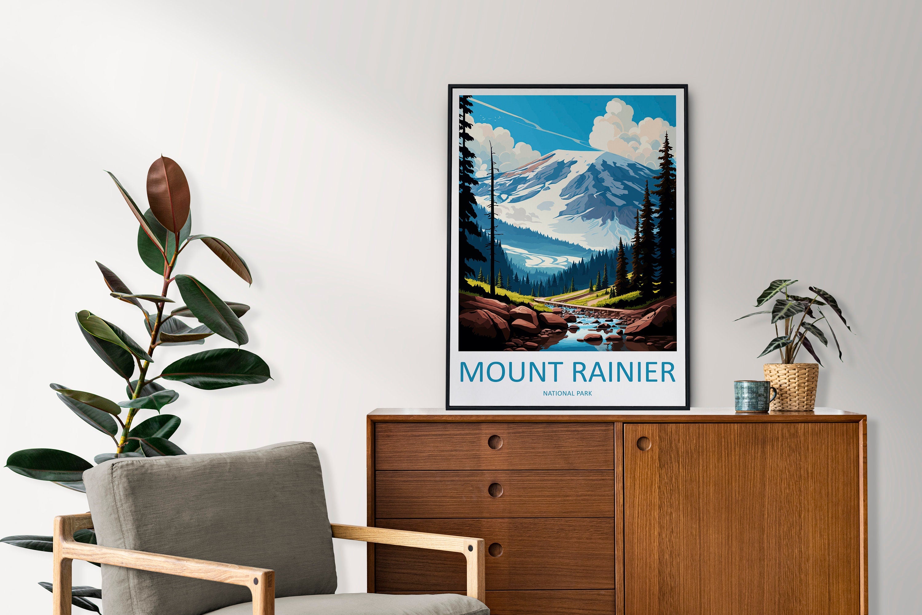 Mount Rainier National Park Travel Print