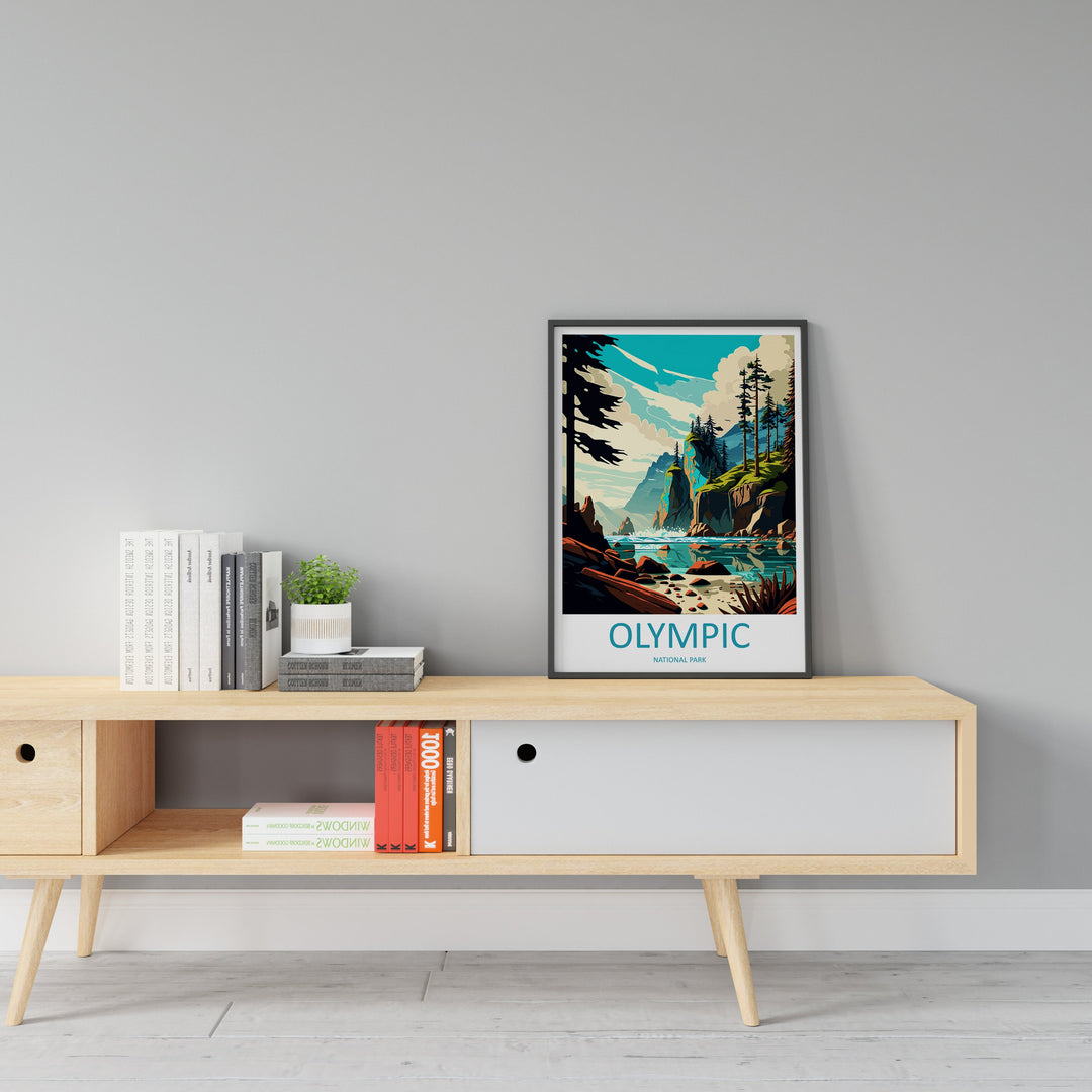 Olympic National Park Travel Print Wall Art Olympic National Park Wall Hanging Home Décor Olympic National Park Art Gift Poster