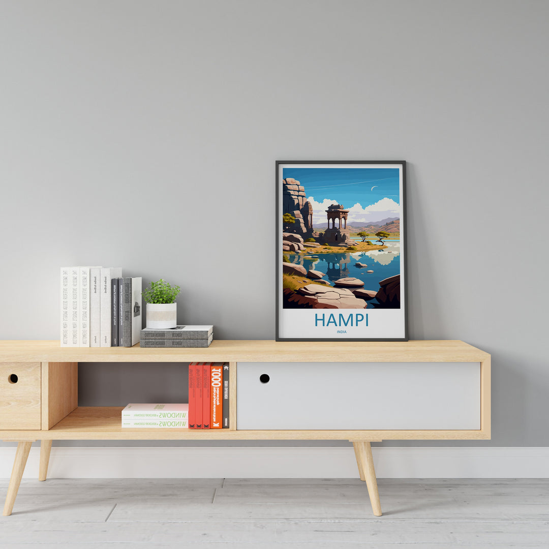 Hampi Travel Print Wall Art Hampi Wall Hanging Home Décor Hampi Gift Art Lovers India Art Lover Gift Hampi Wall Décor Poster