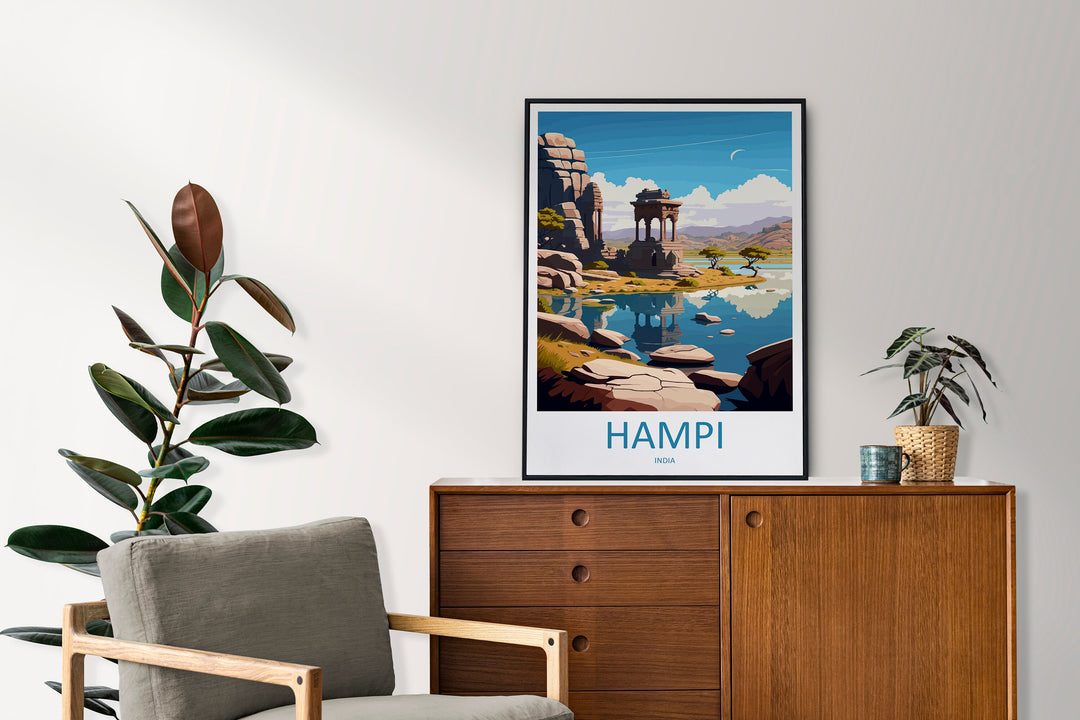 Hampi Travel Print Wall Art Hampi Wall Hanging Home Décor Hampi Gift Art Lovers India Art Lover Gift Hampi Wall Décor Poster