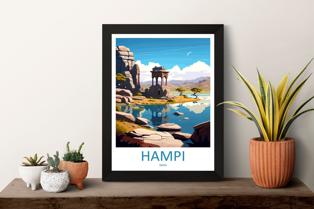 Hampi Travel Print Wall Art Hampi Wall Hanging Home Décor Hampi Gift Art Lovers India Art Lover Gift Hampi Wall Décor Poster