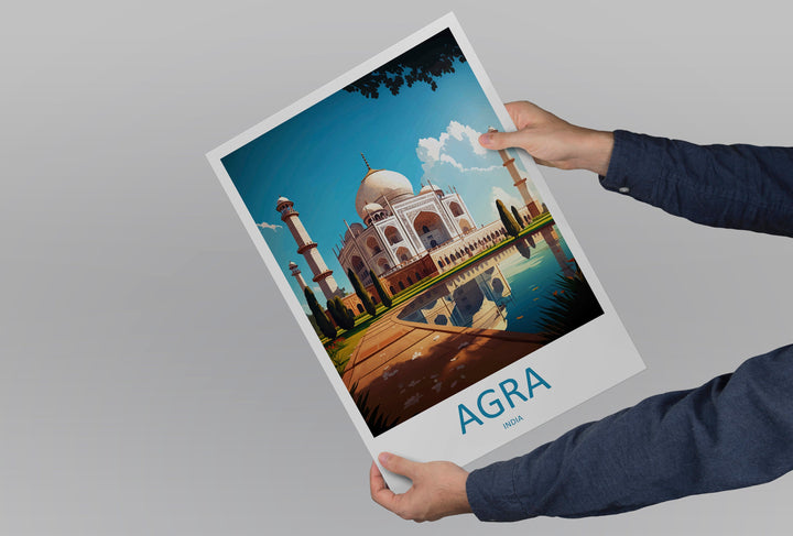 Taj Mahal Agro Travel Print Wall Art Taj Mahal Agro Wall Hanging Home Décor Taj Mahal Agro Gift Art Lovers India Art Lover Gift Wall Décor