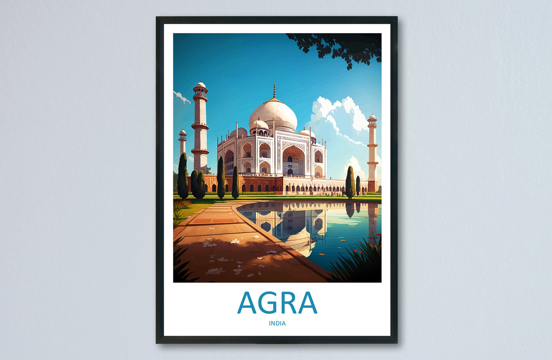 Taj Mahal Agro Travel Print Wall Art Taj Mahal Agro Wall Hanging Home Décor Taj Mahal Agro Gift Art Lovers India Art Lover Gift Wall Décor