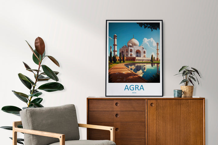 Taj Mahal Agro Travel Print Wall Art Taj Mahal Agro Wall Hanging Home Décor Taj Mahal Agro Gift Art Lovers India Art Lover Gift Wall Décor