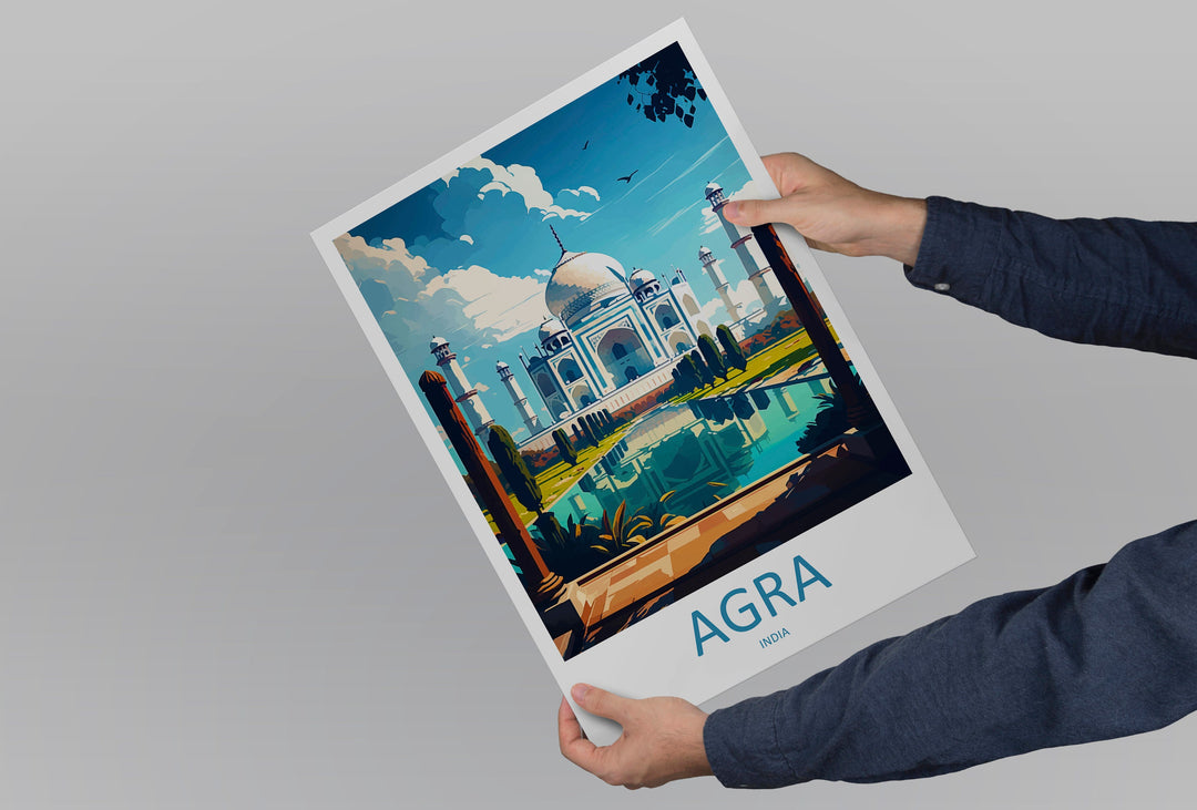 Taj Mahal Agro Travel Print Wall Art Taj Mahal Agro Wall Hanging Home Décor Taj Mahal Agro Gift Art Lovers India Art Lover Gift Wall Décor