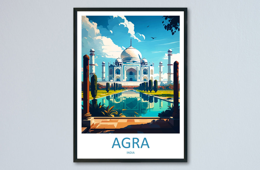 Taj Mahal Agro Travel Print Wall Art Taj Mahal Agro Wall Hanging Home Décor Taj Mahal Agro Gift Art Lovers India Art Lover Gift Wall Décor
