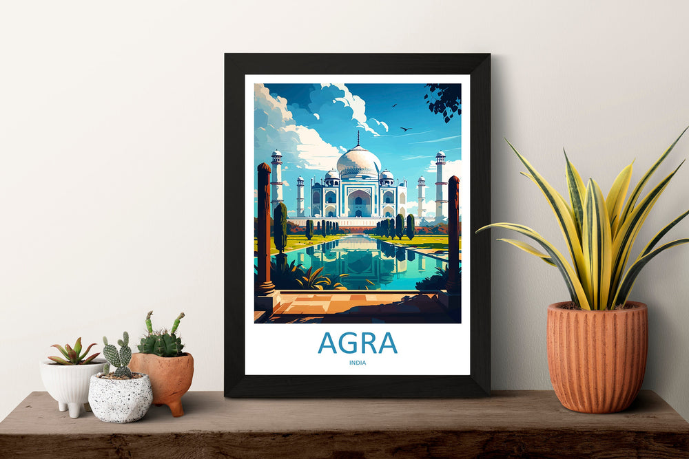 Taj Mahal Agro Travel Print Wall Art Taj Mahal Agro Wall Hanging Home Décor Taj Mahal Agro Gift Art Lovers India Art Lover Gift Wall Décor