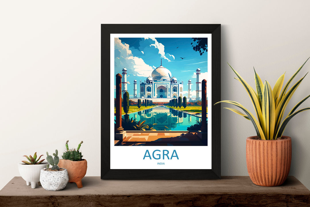 Taj Mahal Agro Travel Print Wall Art Taj Mahal Agro Wall Hanging Home Décor Taj Mahal Agro Gift Art Lovers India Art Lover Gift Wall Décor