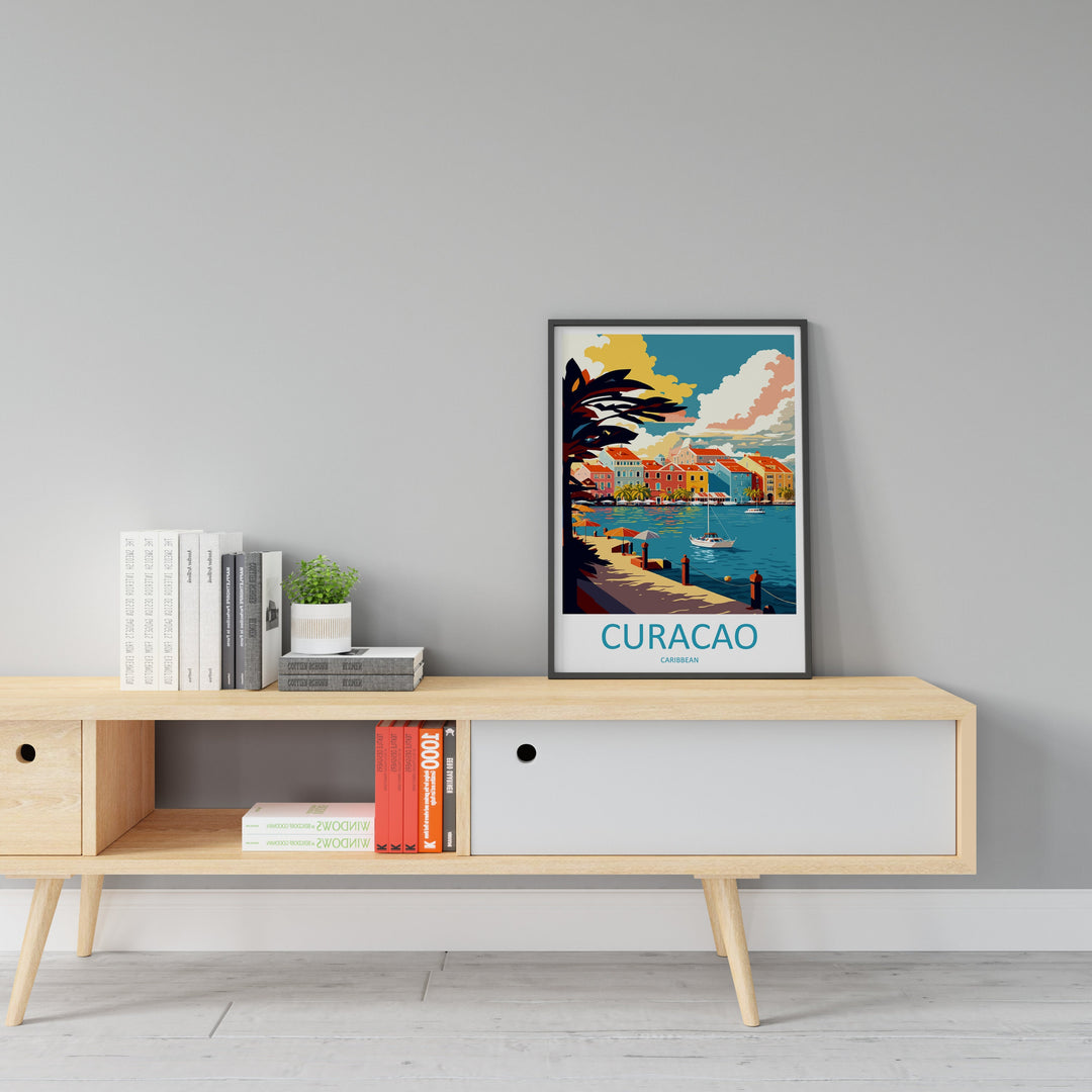 Curaçao Travel Print Wall Art Curaçao Wall Hanging Home Décor Curaçao Gift Art Lovers Wall Art Caribbean Travel Print Poster Gift