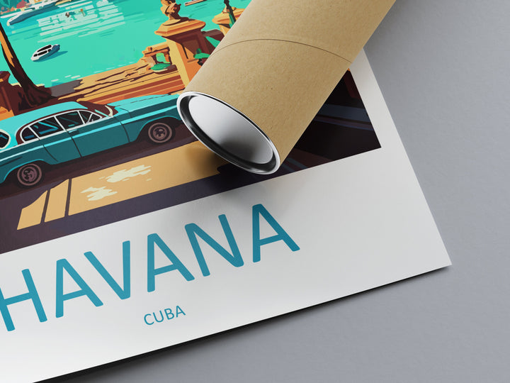 Havana Travel Print Wall Art Havana Wall Hanging Home Décor Havana Gift Art Lovers Wall Art Caribbean Travel Print Poster Gift