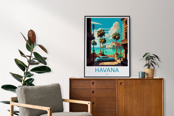 Havana Travel Print Wall Art Havana Wall Hanging Home Décor Havana Gift Art Lovers Wall Art Caribbean Travel Print Poster Gift