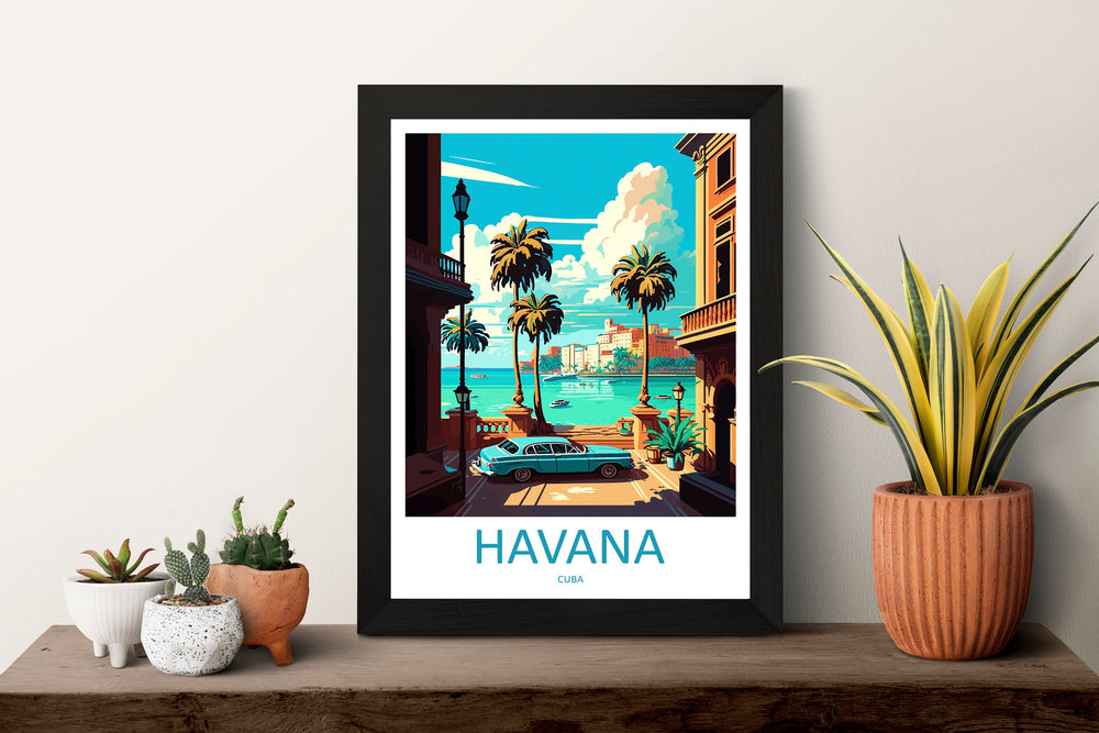 Havana Travel Print Wall Art Havana Wall Hanging Home Décor Havana Gift Art Lovers Wall Art Caribbean Travel Print Poster Gift