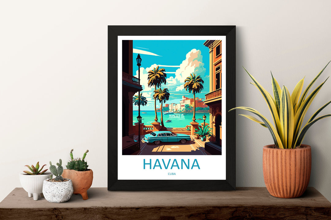 Havana Travel Print Wall Art Havana Wall Hanging Home Décor Havana Gift Art Lovers Wall Art Caribbean Travel Print Poster Gift