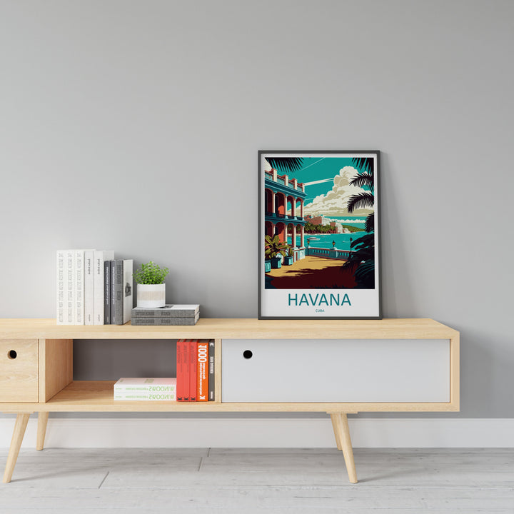 Havana Travel Print Wall Art Havana Wall Hanging Home Décor Havana Gift Art Lovers Wall Art Caribbean Travel Print Poster Gift