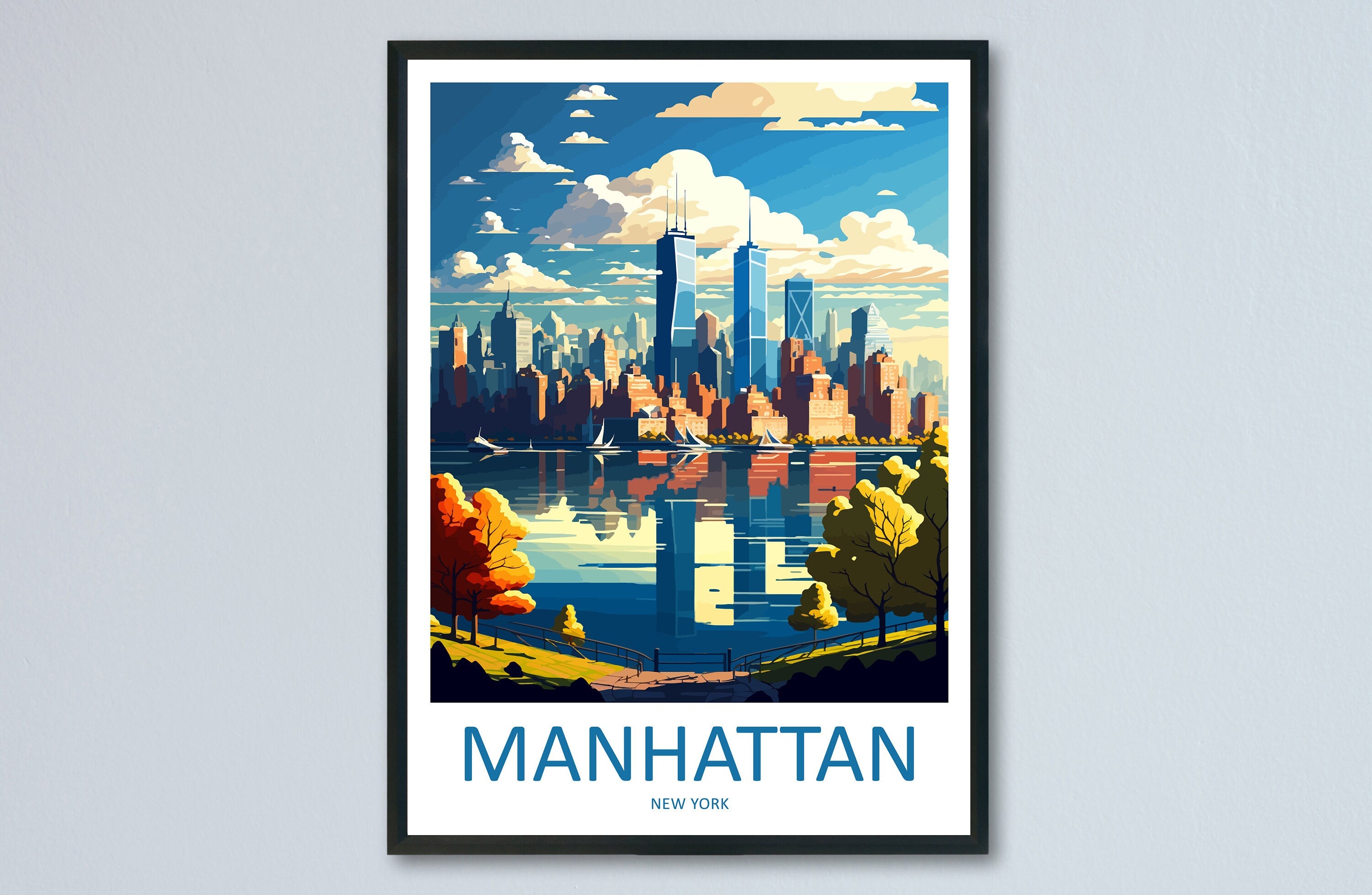 Manhattan New York Travel Print