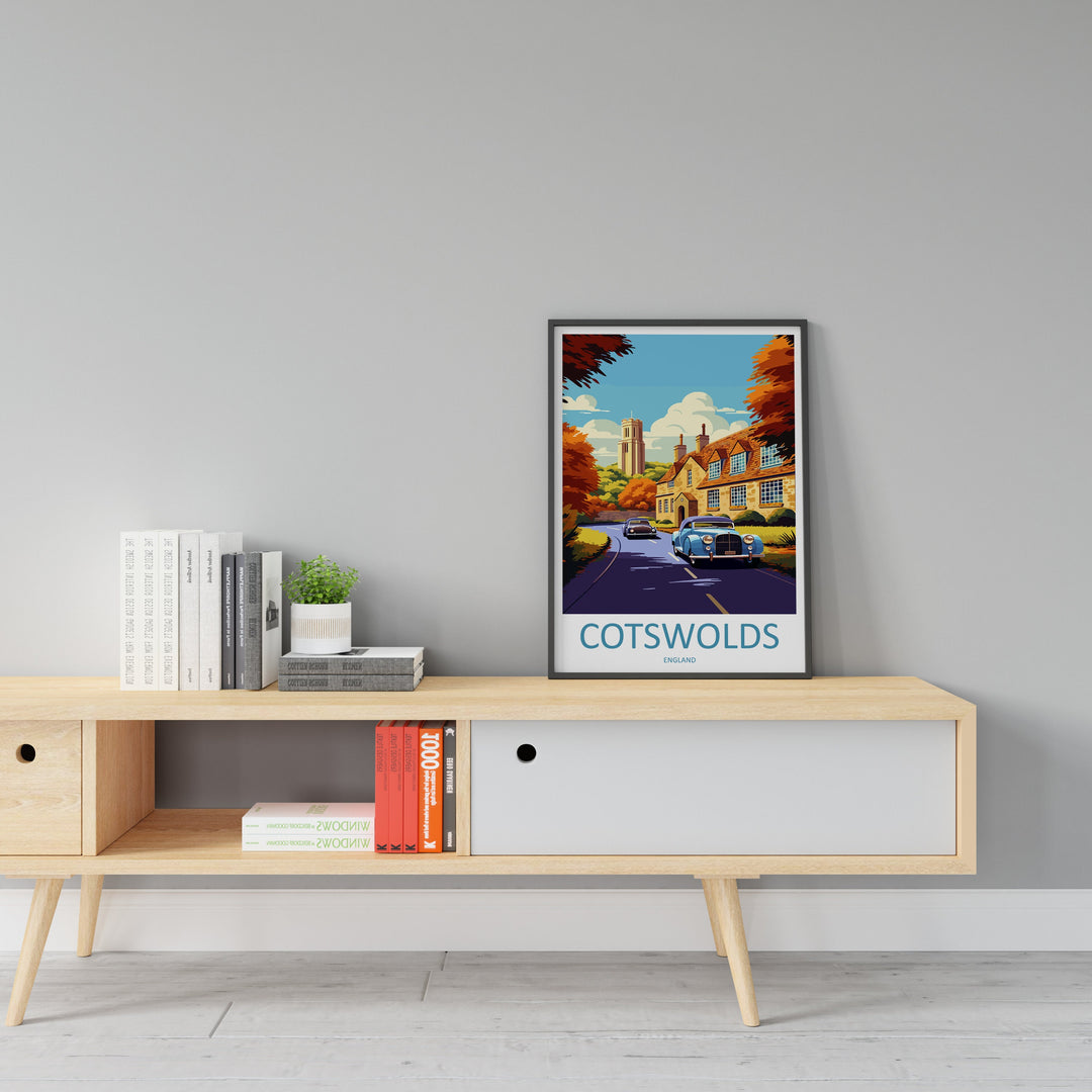 Cotswolds Print Cotswolds Home Decor Landscape Art Print Cotswolds Wall Art for England Enthusiast Gift Wall Hanging Cotswolds UK Poster Art