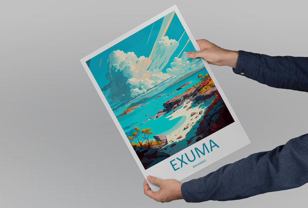 Exuma Travel Print Wall Art Exuma Wall Hanging Home Décor Exuma Gift Art Lovers Wall Art Caribbean Travel Print