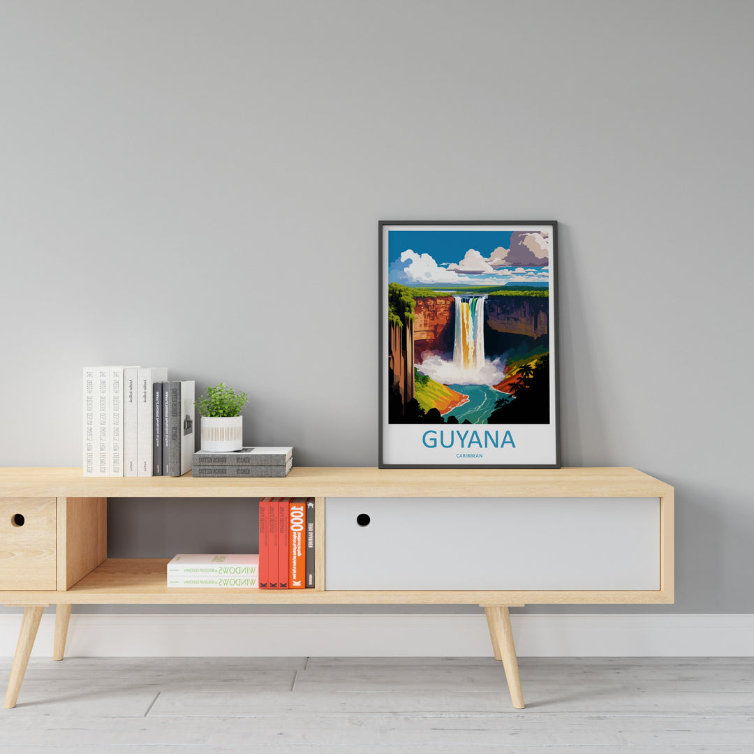 Guyana Travel Print Wall Art Guyana Wall Hanging Home Décor Guyana Gift Art Lovers Wall Art Caribbean Travel Print