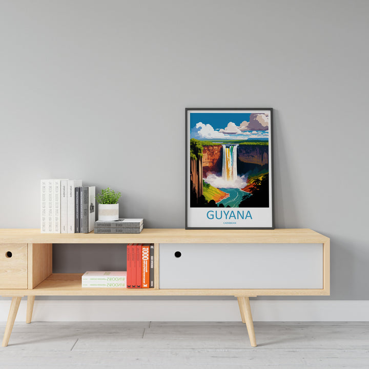 Guyana Travel Print Wall Art Guyana Wall Hanging Home Décor Guyana Gift Art Lovers Wall Art Caribbean Travel Print