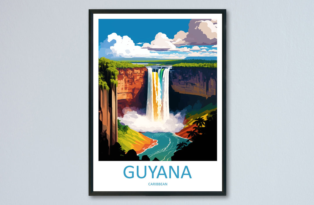 Guyana Travel Print Wall Art Guyana Wall Hanging Home Décor Guyana Gift Art Lovers Wall Art Caribbean Travel Print