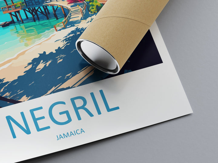 Negril Travel Print Wall Art Negril Wall Hanging Home Décor Negril Gift Art Lovers Wall Art Caribbean Travel Print