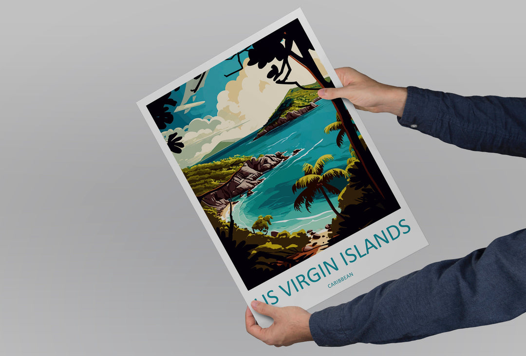US Virgin Islands Travel Print Wall Art US Virgin Islands Wall Hanging Home Décor US Virgin Islands Gift Art Lovers Wall Art Caribbean