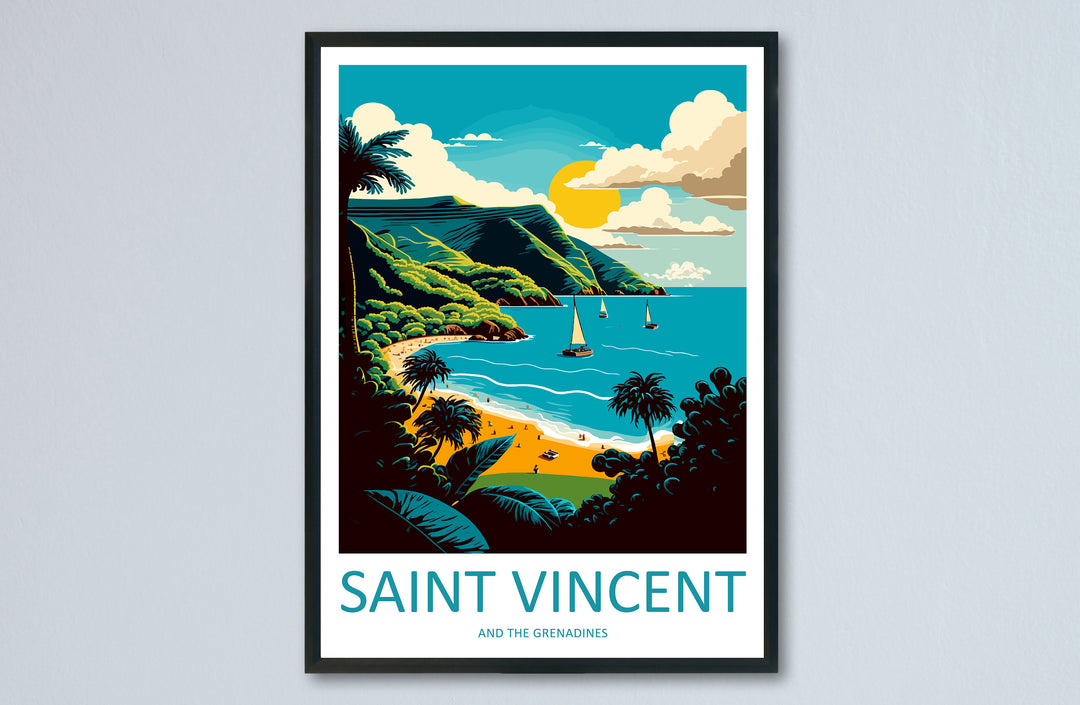 Saint Vincent & The Grenadines Travel Print Wall Art Saint Vincent Wall Hanging Home Décor Saint Vincent Gift Art Lovers Wall Art Caribbean