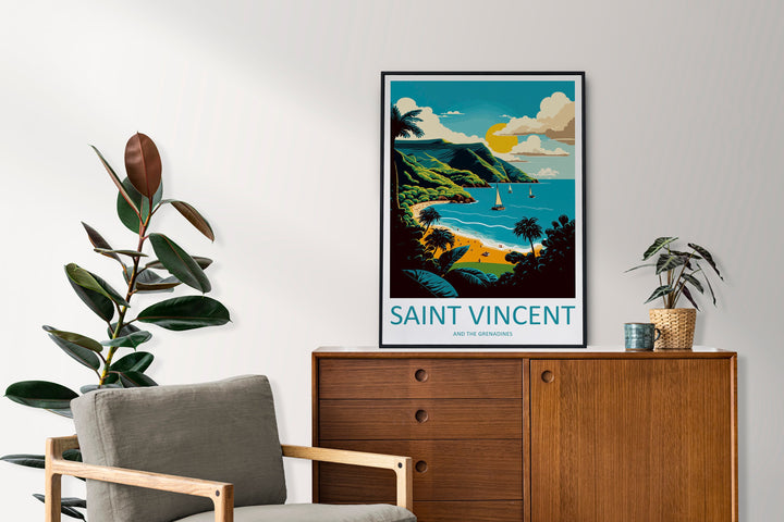 Saint Vincent & The Grenadines Travel Print Wall Art Saint Vincent Wall Hanging Home Décor Saint Vincent Gift Art Lovers Wall Art Caribbean