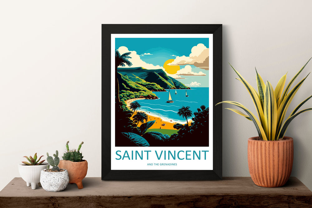 Saint Vincent & The Grenadines Travel Print Wall Art Saint Vincent Wall Hanging Home Décor Saint Vincent Gift Art Lovers Wall Art Caribbean