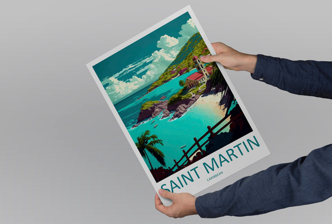 Saint Martin Travel Print Wall Art Saint Martin Wall Hanging Home Décor Saint Martin Gift Art Lovers Wall Art Caribbean
