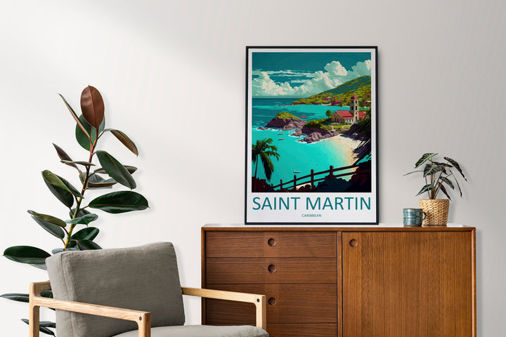 Saint Martin Travel Print Wall Art Saint Martin Wall Hanging Home Décor Saint Martin Gift Art Lovers Wall Art Caribbean