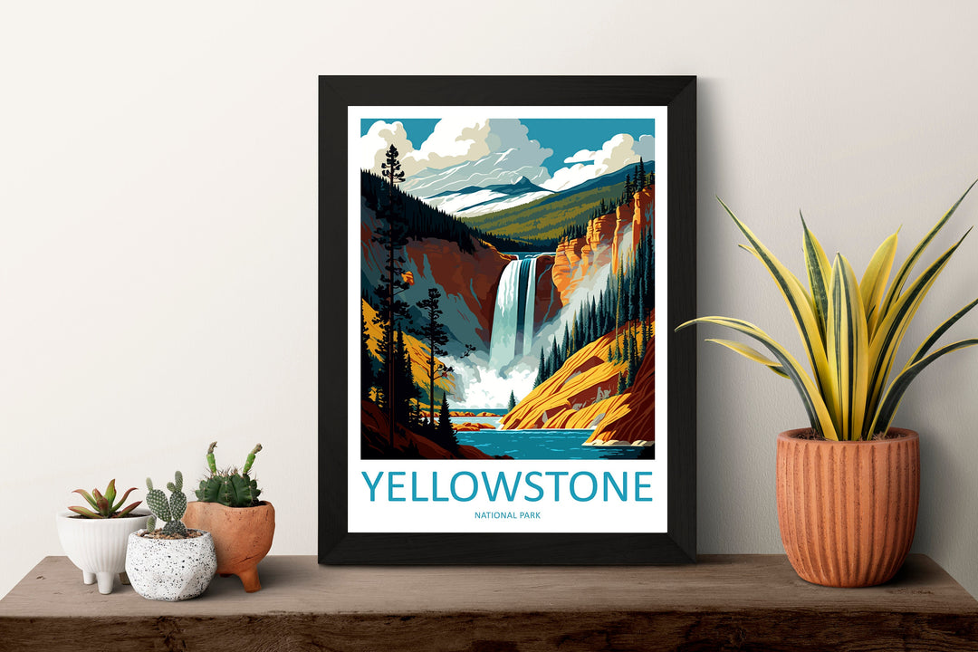 Yellowstone National Park Travel Print Wall Art Yellowstone National Park Wall Hanging Home Décor Yellowstone National Park Art Gift Poster