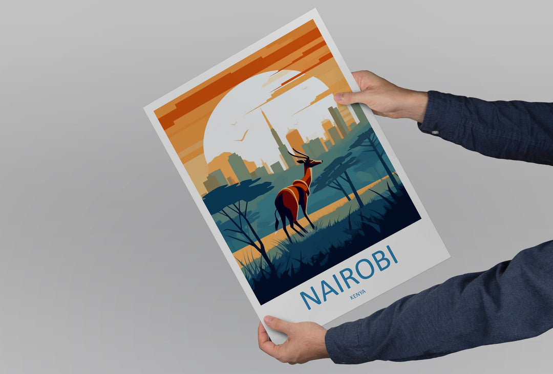 Nairobi Travel Print Wall Art Nairobi Wall Hanging Home Décor Nairobi Gift Art Lovers Kenya Art Lover Gift Kenya Travel Print