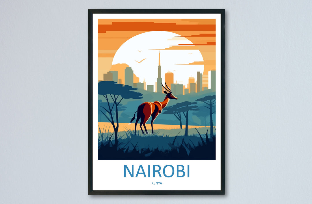 Nairobi Travel Print Wall Art Nairobi Wall Hanging Home Décor Nairobi Gift Art Lovers Kenya Art Lover Gift Kenya Travel Print