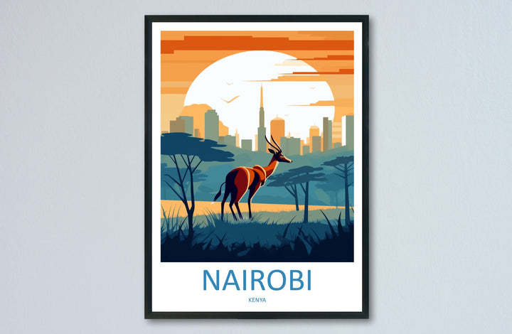 Nairobi Travel Print Wall Art Nairobi Wall Hanging Home Décor Nairobi Gift Art Lovers Kenya Art Lover Gift Kenya Travel Print