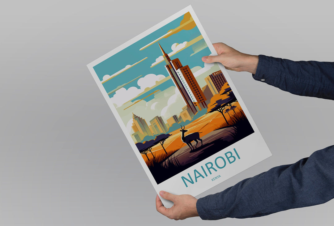 Nairobi Travel Print Wall Art Nairobi Wall Hanging Home Décor Nairobi Gift Art Lovers Kenya Art Lover Gift Kenya Travel Print
