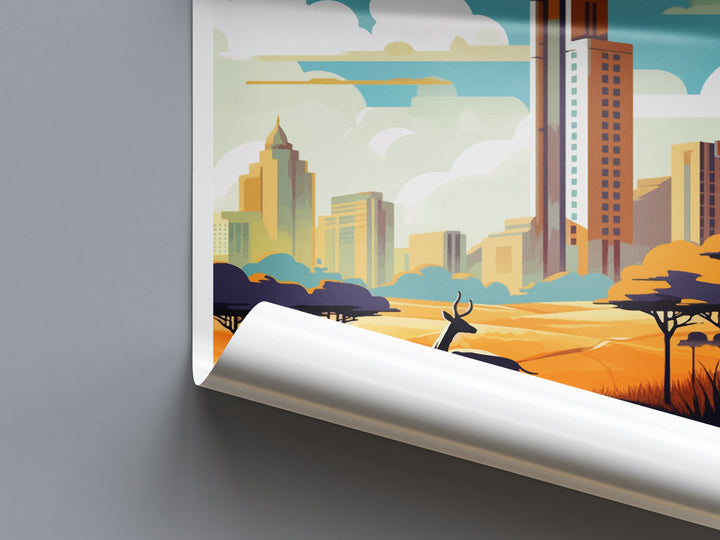 Nairobi Travel Print Wall Art Nairobi Wall Hanging Home Décor Nairobi Gift Art Lovers Kenya Art Lover Gift Kenya Travel Print