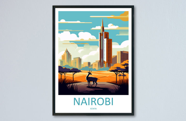 Nairobi Travel Print Wall Art Nairobi Wall Hanging Home Décor Nairobi Gift Art Lovers Kenya Art Lover Gift Kenya Travel Print