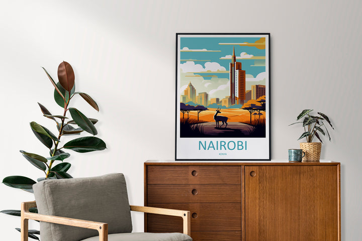 Nairobi Travel Print Wall Art Nairobi Wall Hanging Home Décor Nairobi Gift Art Lovers Kenya Art Lover Gift Kenya Travel Print
