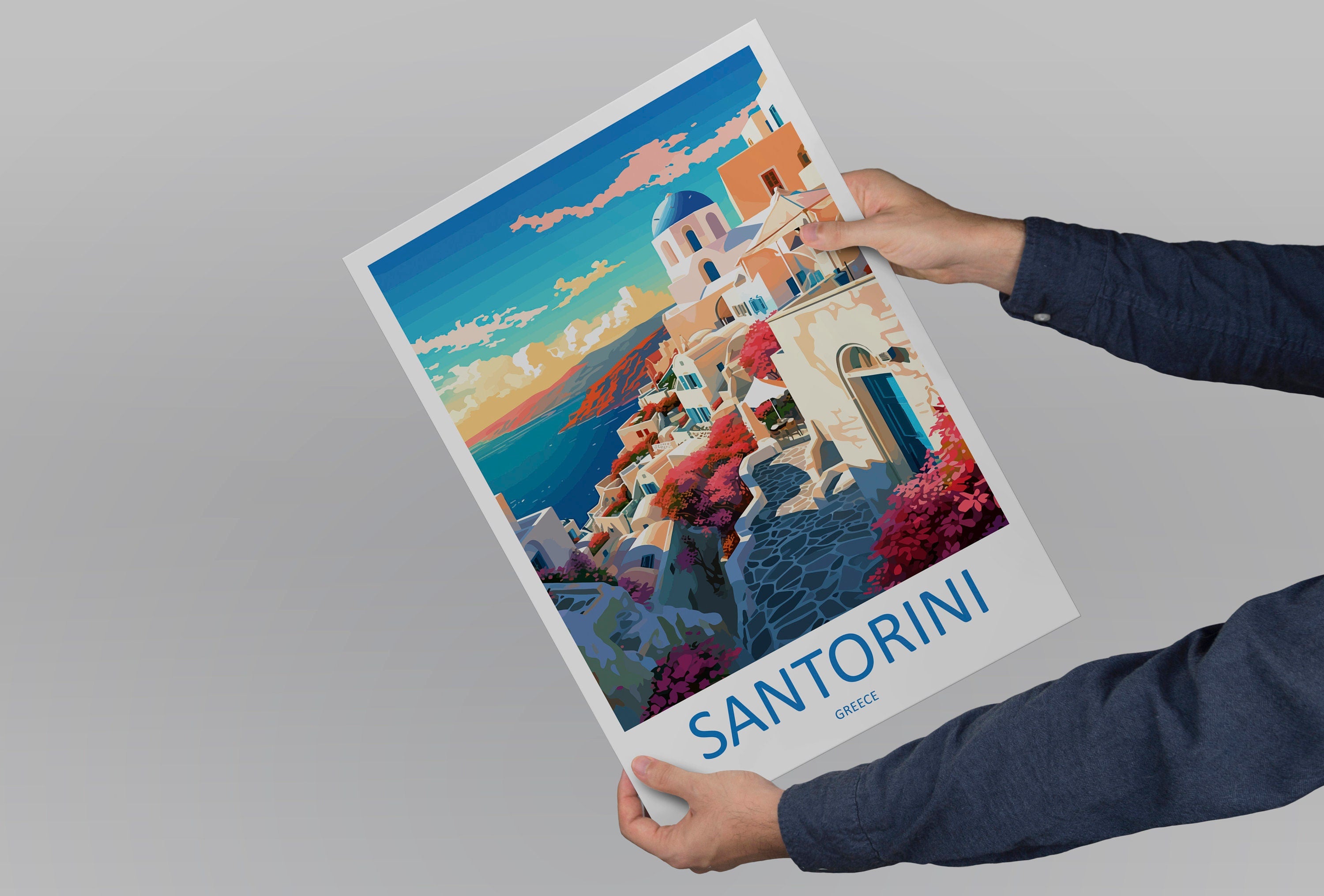 Santorini Travel Print