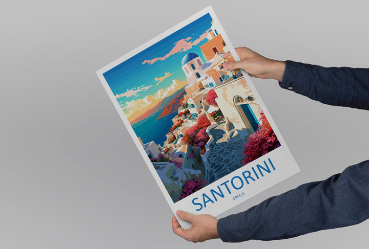 Santorini Travel Print Wall Art Santorini Greece Wall Hanging Home Decoration Santorini Gift Art Lovers Wall Art Print Santorini Greek Print
