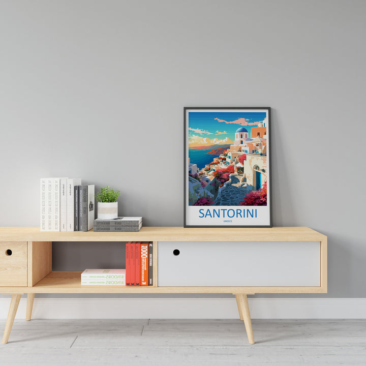 Santorini Travel Print Wall Art Santorini Greece Wall Hanging Home Decoration Santorini Gift Art Lovers Wall Art Print Santorini Greek Print