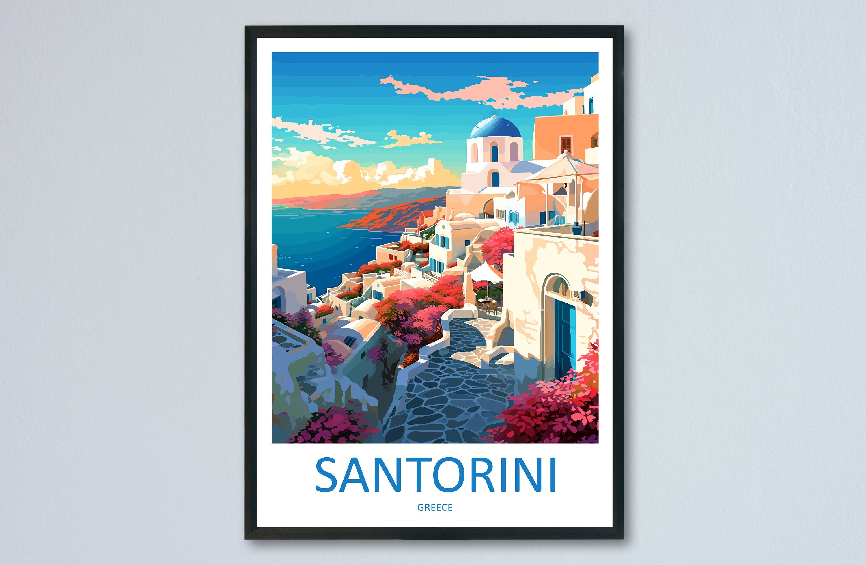 Santorini Travel Print