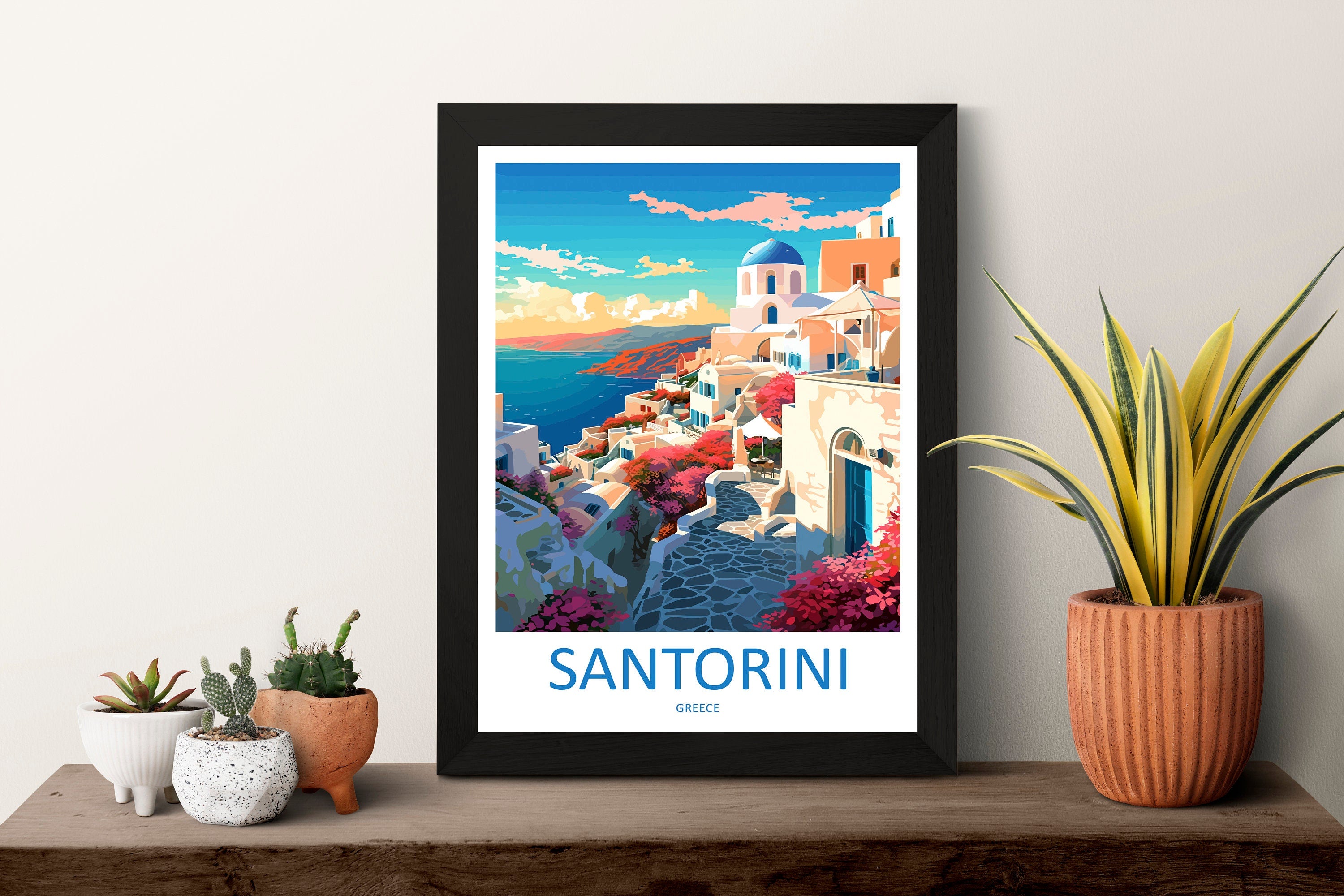 Santorini Travel Print