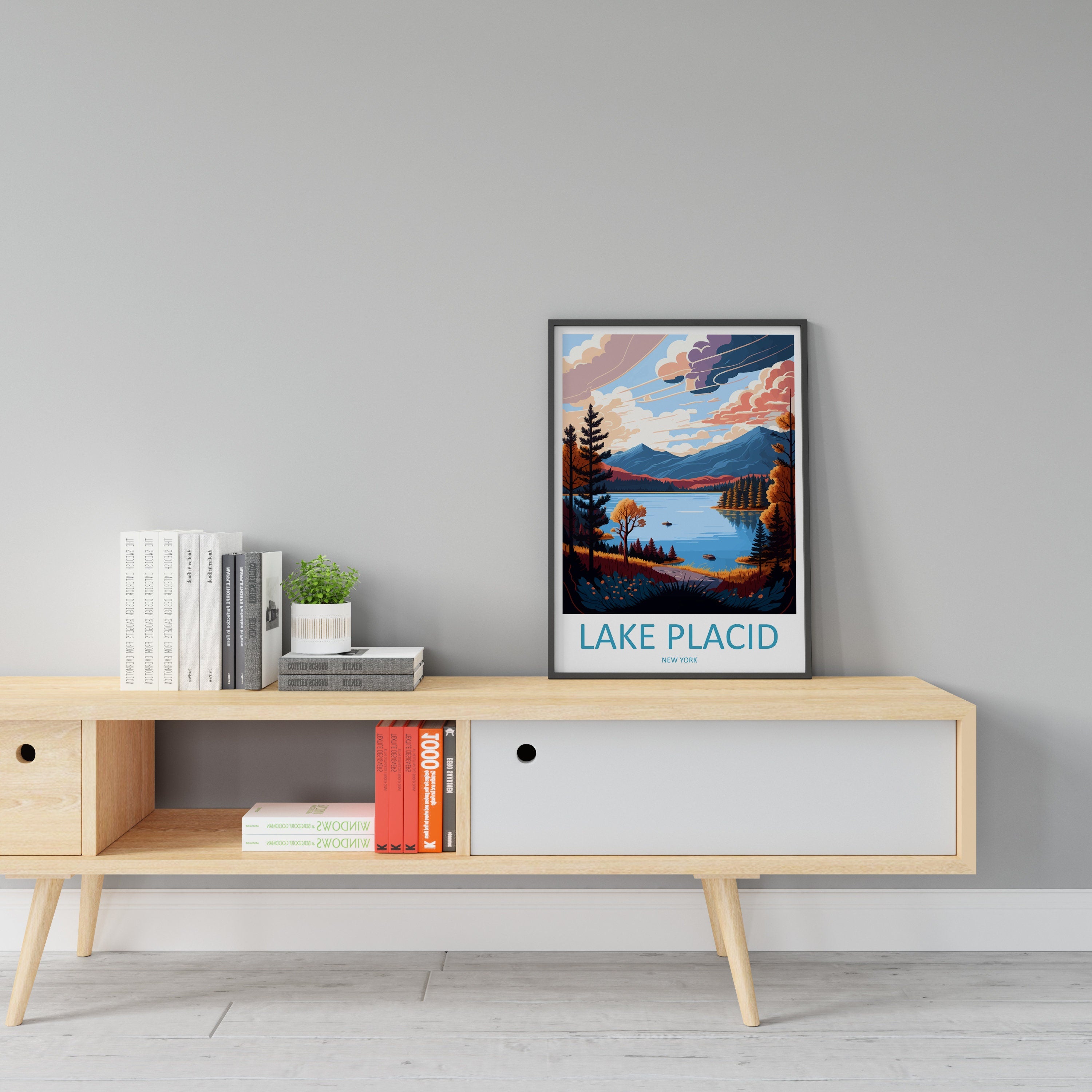 Lake Placid Travel Print