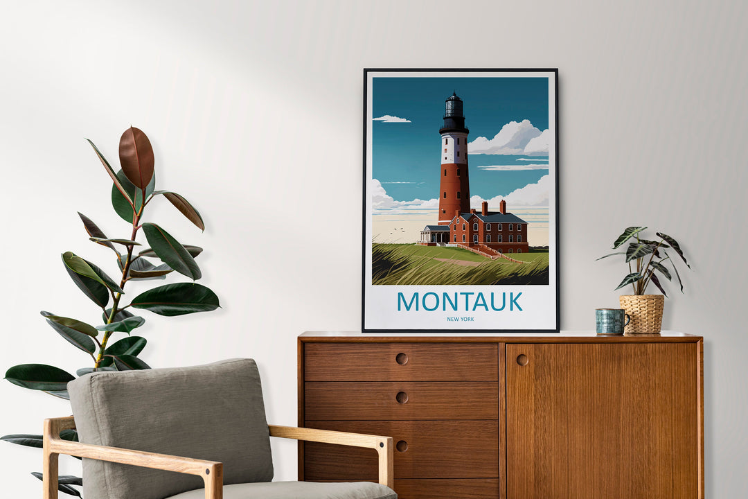 Montauk Travel Print Wall Art Montauk Wall Hanging Home Décor Montauk Gift Art Lovers New York State Art Gift Lover Poster
