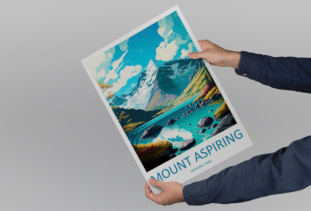 Mount Aspiring National Park Travel Print Wall Art Mount Aspiring Wall Hanging Home Décor Mount Aspiring Gift Art Lovers New Zealand Art