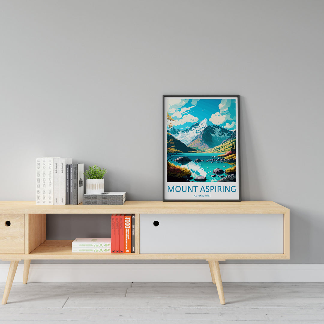 Mount Aspiring National Park Travel Print Wall Art Mount Aspiring Wall Hanging Home Décor Mount Aspiring Gift Art Lovers New Zealand Art