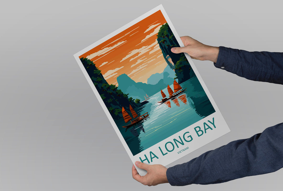 Ha Long Bay Travel Print Wall Art Ha Long Bay Wall Hanging Home Décor Ha Long Bay Gift Art Lovers Vietnam Art Lover Gift Ha Long Bay islands